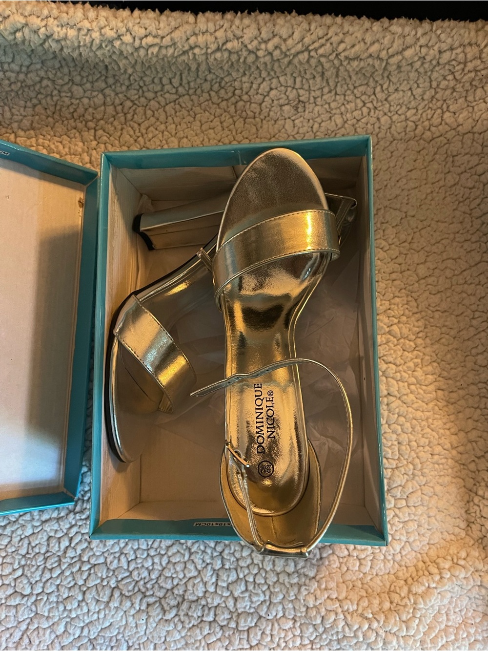 Dominique Metallic Silver Open-Toe Ankle-Strap Heels